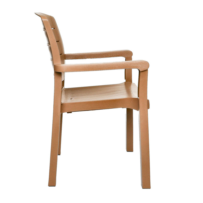 Chaise de patio empilable Acadia, Bois de teck
