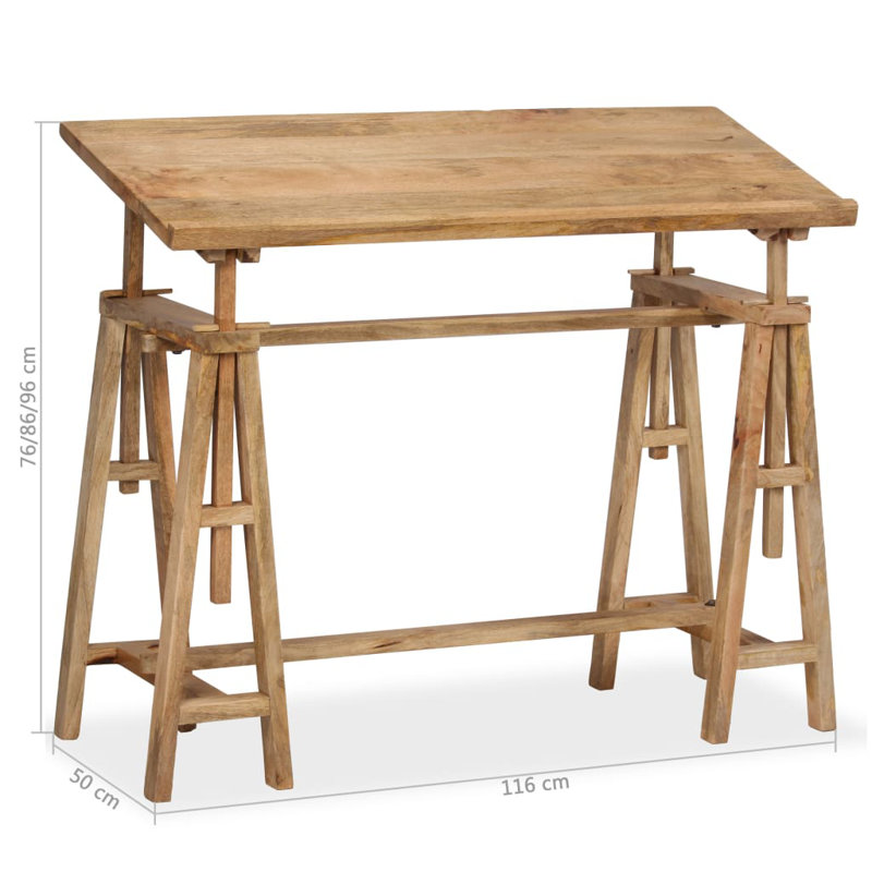 Tindall Adjustable Solid Wood Writing Desk