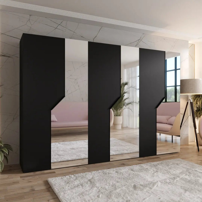 Manufactured Wood Wardrobe, Black