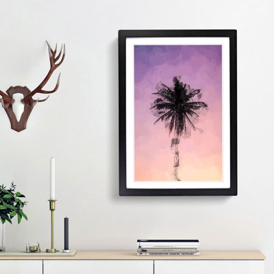 Summer Palm Tree in Abstract - Framed Print
