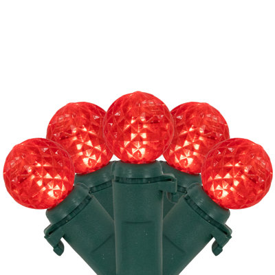 LED G12 Berry Christmas Lights - 16' Green Wire - 50 Ct
