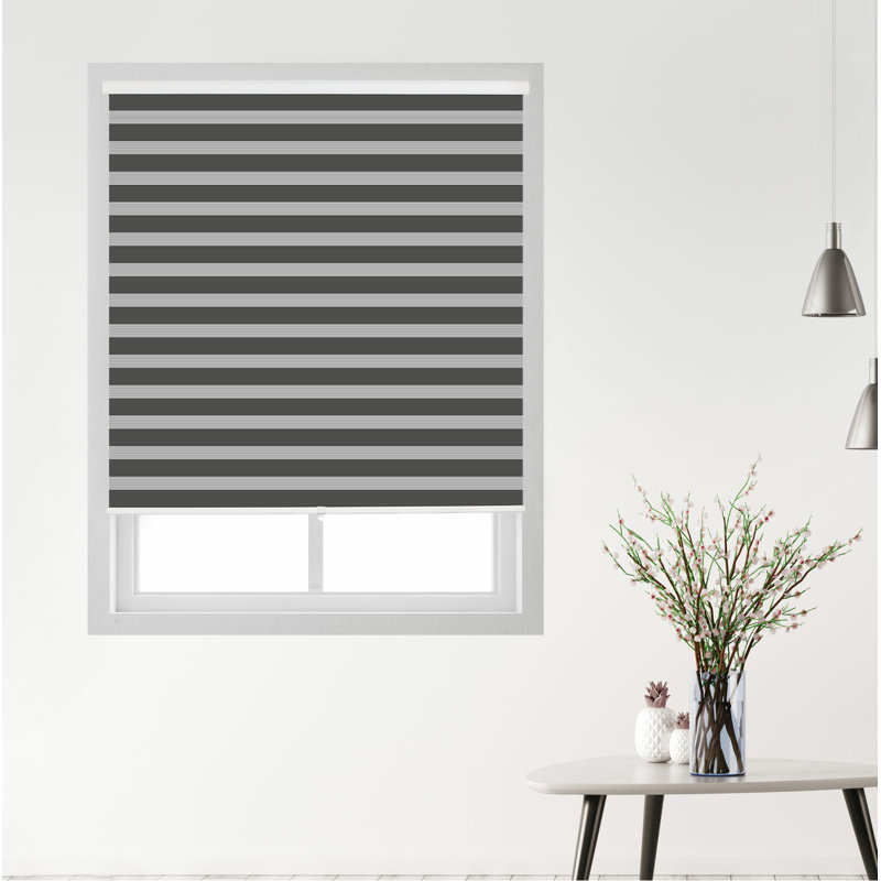 Cordless Semi-Sheer Roller Shade, 20"W x 72"L, Gray