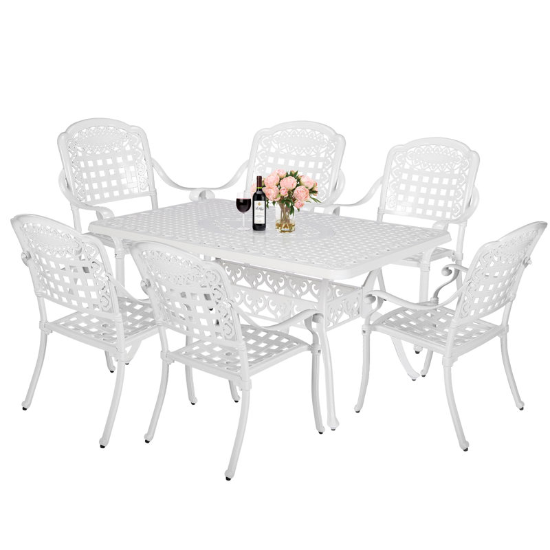 6 - Person Patio Dining Set with Rectangular Table