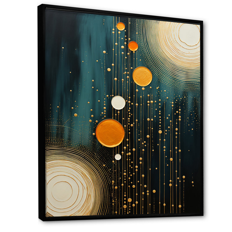 Llida sarcelle jaune Mid Century Minimalist Oasis I, reproduction d'art sur toile, H 32 po x l 24 po x P 1 po