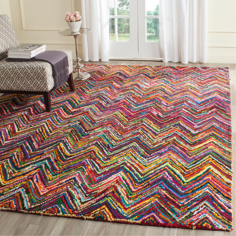 Barnes Hand Tufted Multi-Colored Area Rug, Rectangle 8' x 10'