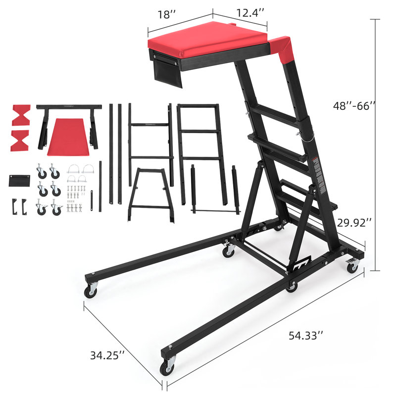 Steel Top Workbench Top, Black shelf + red mat