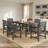 Gray 7-Piece Hdpe Plastic Patio Outdoor Dining Set  With Arm Chairs