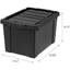 Bacs de rangement verrouillables de 20 gallons avec couvercles, paquet de 6 - , contenants robustes et empilables, bacs de rangement pour garages, bacs de rangement robustes et robustes - noir