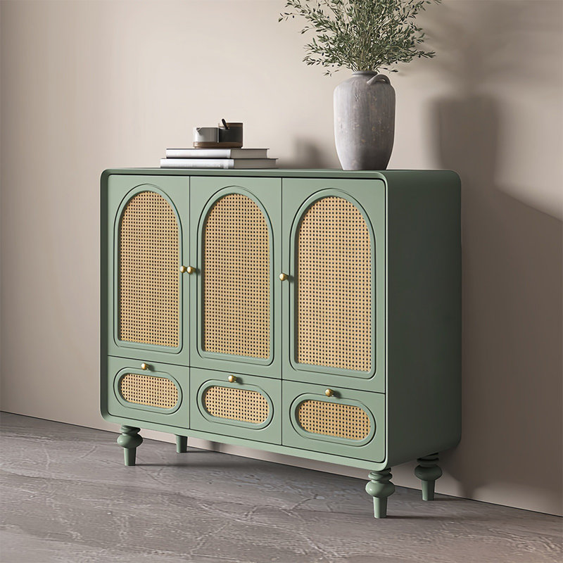 Buffet mi-ancien en rotin, Vert