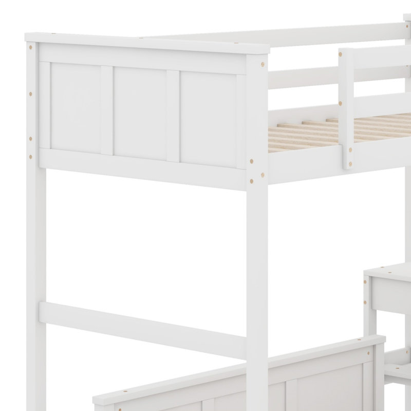 Lit superposé avec bureau, Twin Over Full, blanc