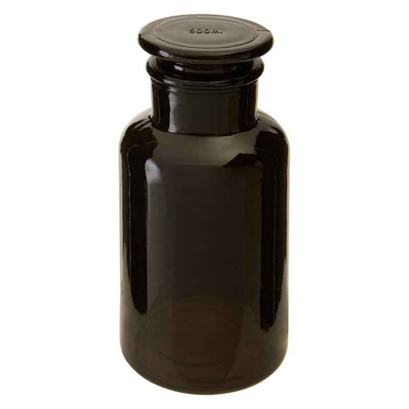 Small Reagent Bottle, 18cm H x 8cm W x 8cm D, Black