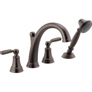 Double Handle Deck Mounted Roman Tub Faucet