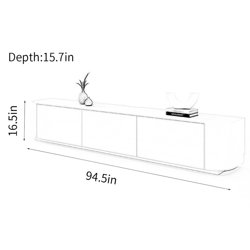 Cream-style multilayer solid wood TV cabinet