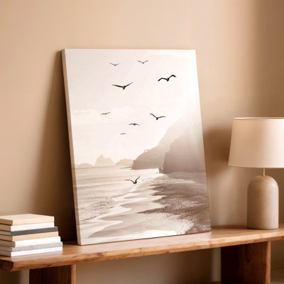 Bord de mer, paysage marin, oiseaux en vol, océan Shore, reproduction d'art sur toile, inspirée des animaux, paysage naturel, décoration murale pour salon, bureau de chambre à coucher, galerie, décoration murale