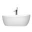 Baignoire de trempage autoportante de 59 pouces à surface solide blanc mat 25S28-15PS
