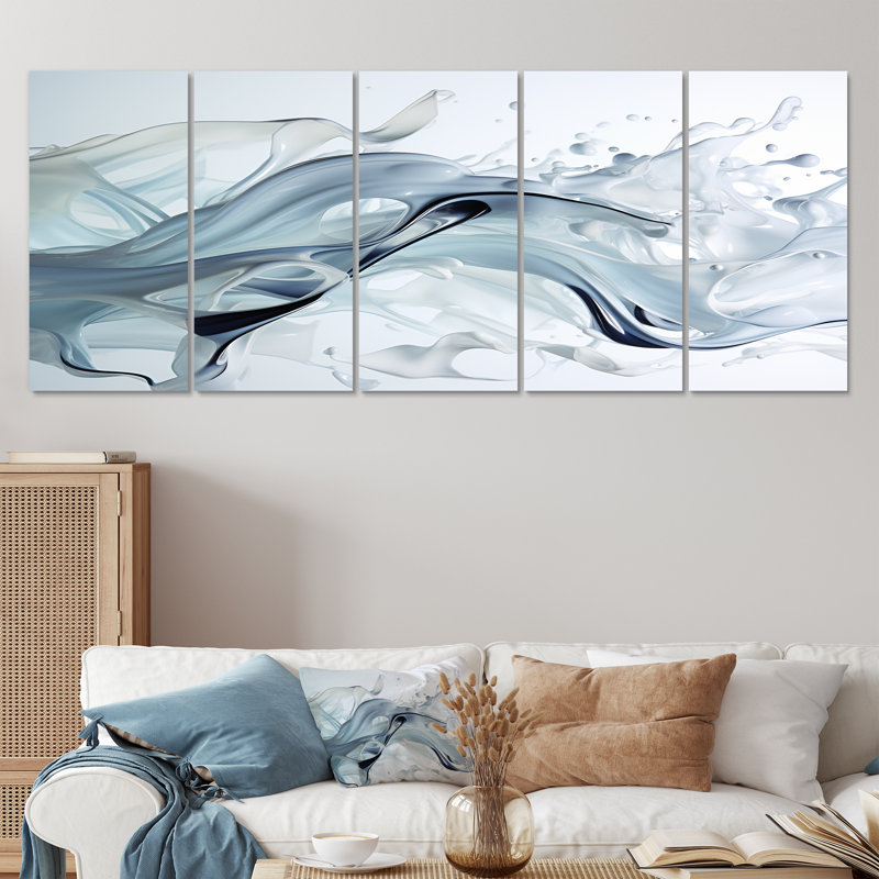 «Liquide source Innocence», art mural sur toile 5 pièces, H 28 po x l 60 po