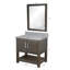 Meuble-lavabo simple 36 po avec comptoir en quartz gris, quincaillerie en nickel brossé et miroir-1469262646