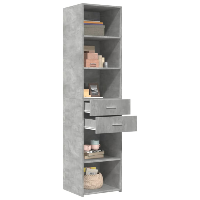 Shamore Bookcase, Concrete Grey