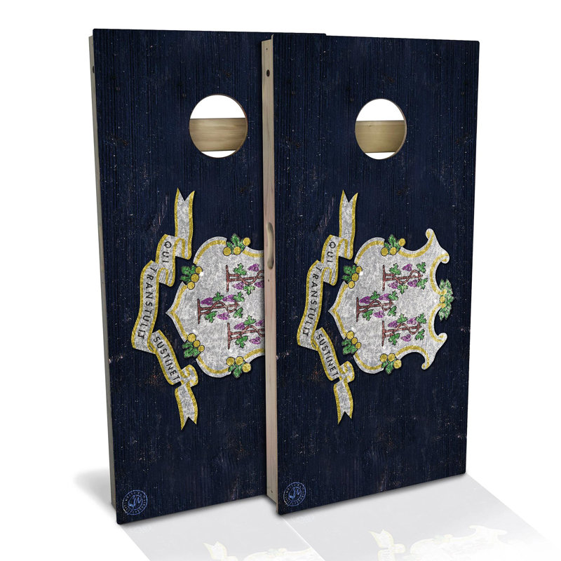 Ensemble de 2 panneaux de cornhole 2 'x 4' avec étui et lumières, Connecticut