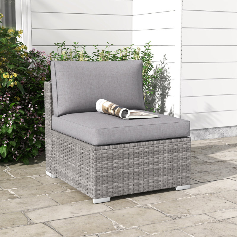 Canapé d'extérieur sans accoudoirs avec coussin