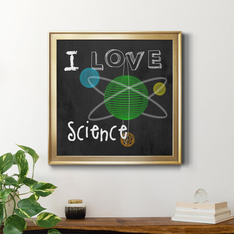 Love Science - Reproduction d'art graphique sur toile encadrée, Or, H 34,5 po x l 34,5 po x P 1,5 po