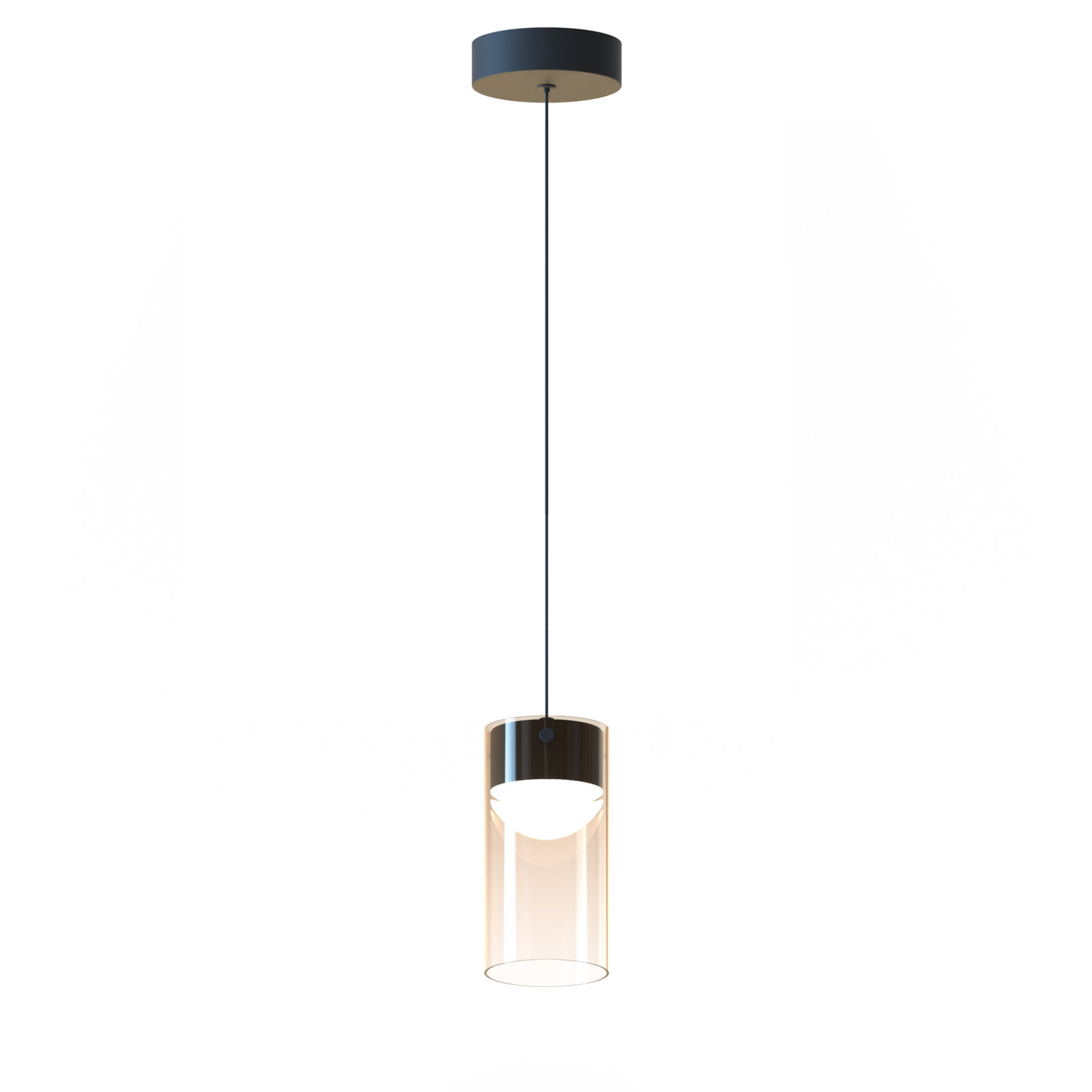 Delonda Single Light Glass Dimmable LED Pendant, Amber