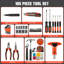 Ensemble 105 pièces d'outils ménagers dans une boîte à outils avec outils à main essentiels pour les réparations à domicile, le bricolage et l'artisanat