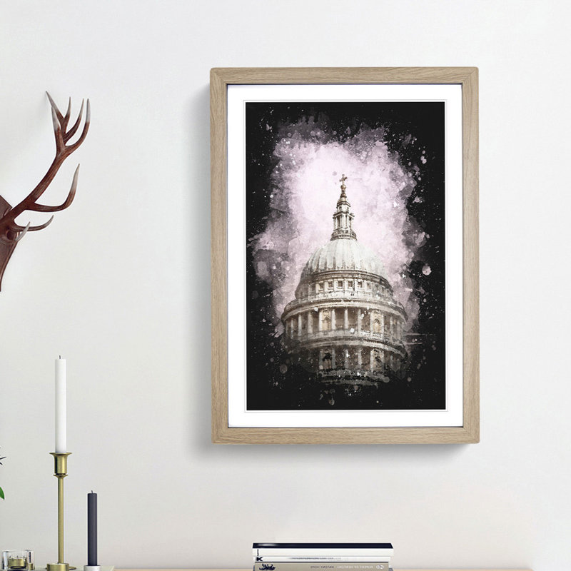 St. Pauls Cathedral - Framed Print, 87cm H x 62cm W x 2cm D, Oak Framed