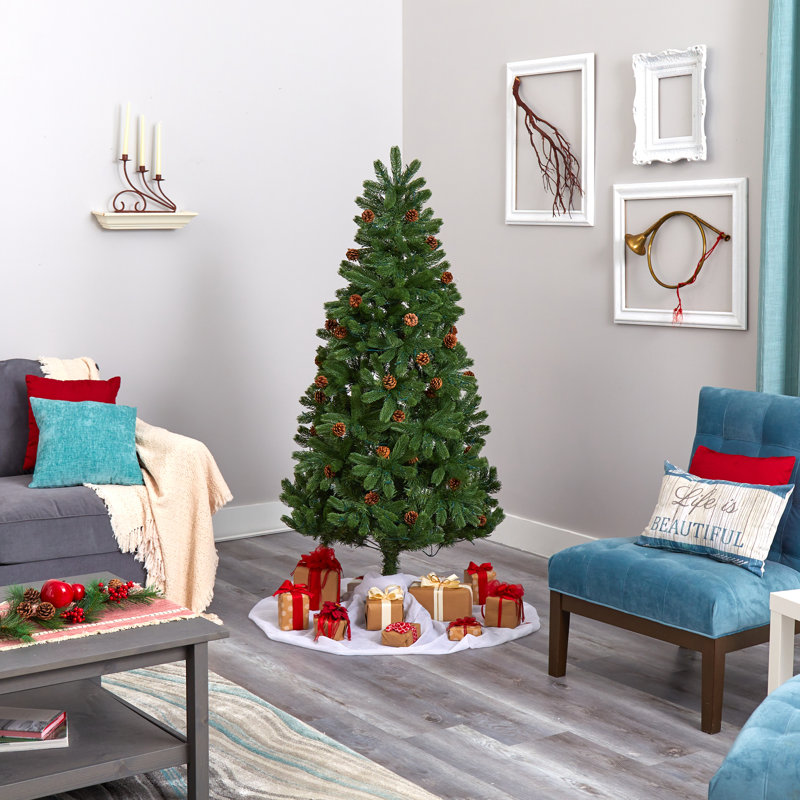 Lighted Artificial Spruce Christmas Tree, 5' H
