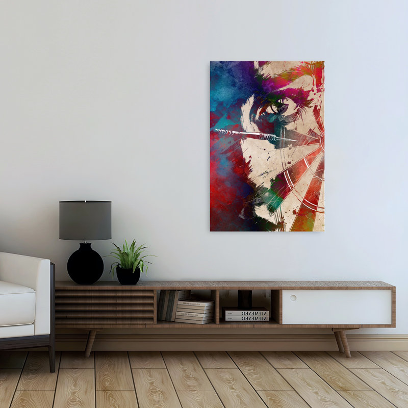 Œil sur cible abstraite, art mural coloré vibrant, H 48 po x l 32 po