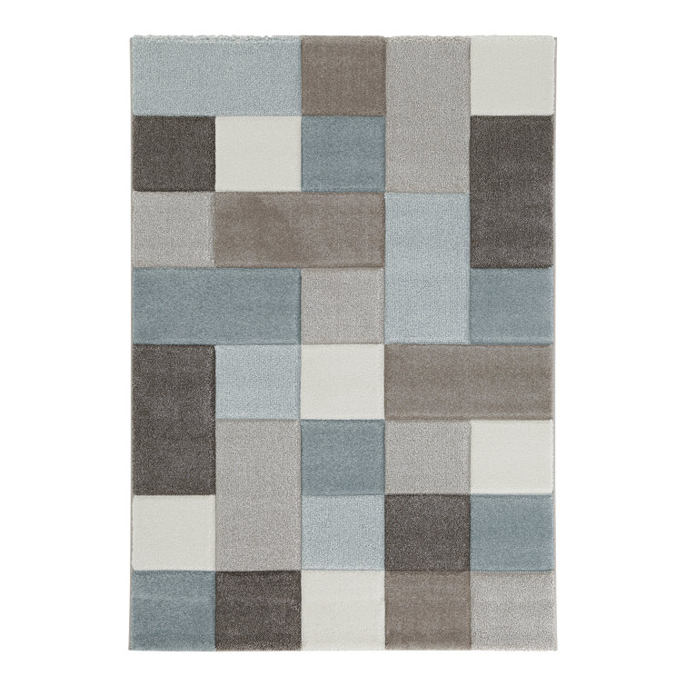 Lozano area rug Machine Woven Rectangle Beige/Blue