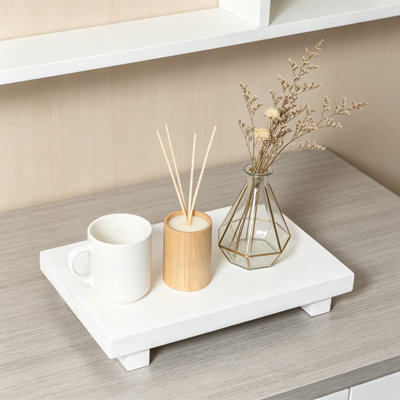 Wood Riser Tray Soap Stand for Kitchen Sink, Rustic Bathroom Wood Pedestal Display for Soap, Plants, Bottles, Candles, Farmhouse Countertop Decor