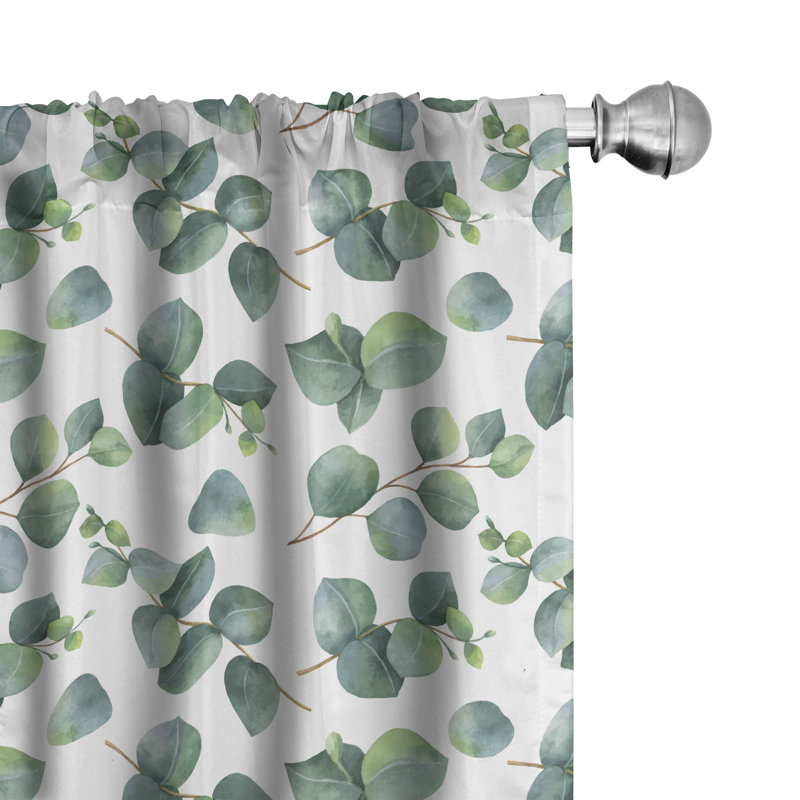 Paire de rideaux semi-transparents avec passe-tringle Leaf, 28 po x 84 po