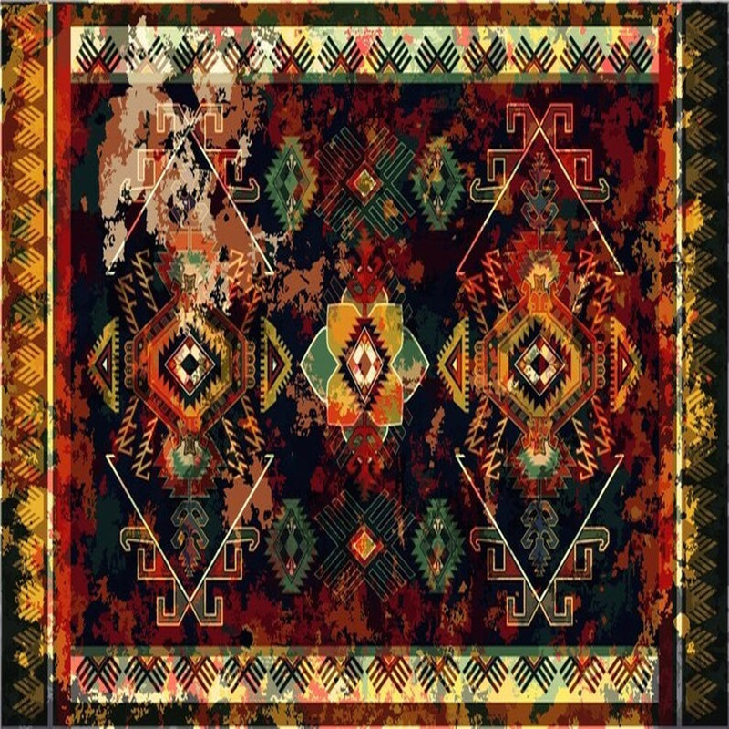 Tribal Dreamscape: géométrie audacieuse et tons de terre, L 192 po x l 108 po