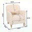 Fauteuil d'appoint en velours côtelé (beige)-133235358