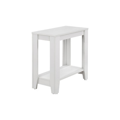 White Transitional Accent Table - Two-Tier Side End Table for Living Room, Bedroom Nightstand with Sturdy Construction