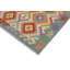 Tapis beige / bleu / rouille / gris en laine noué à la main 3 pi 4 po x 4 pi 10 po Sonali