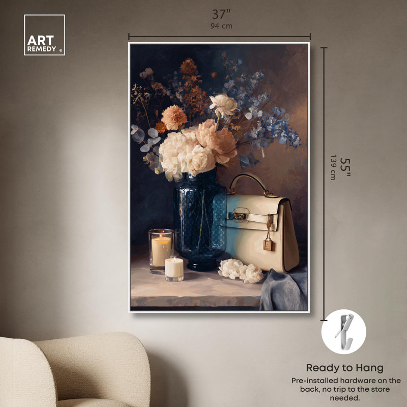 Impression sur toile Luxury Glam Candles par Art Remedy, H 24 po x l 16 po, White Frame