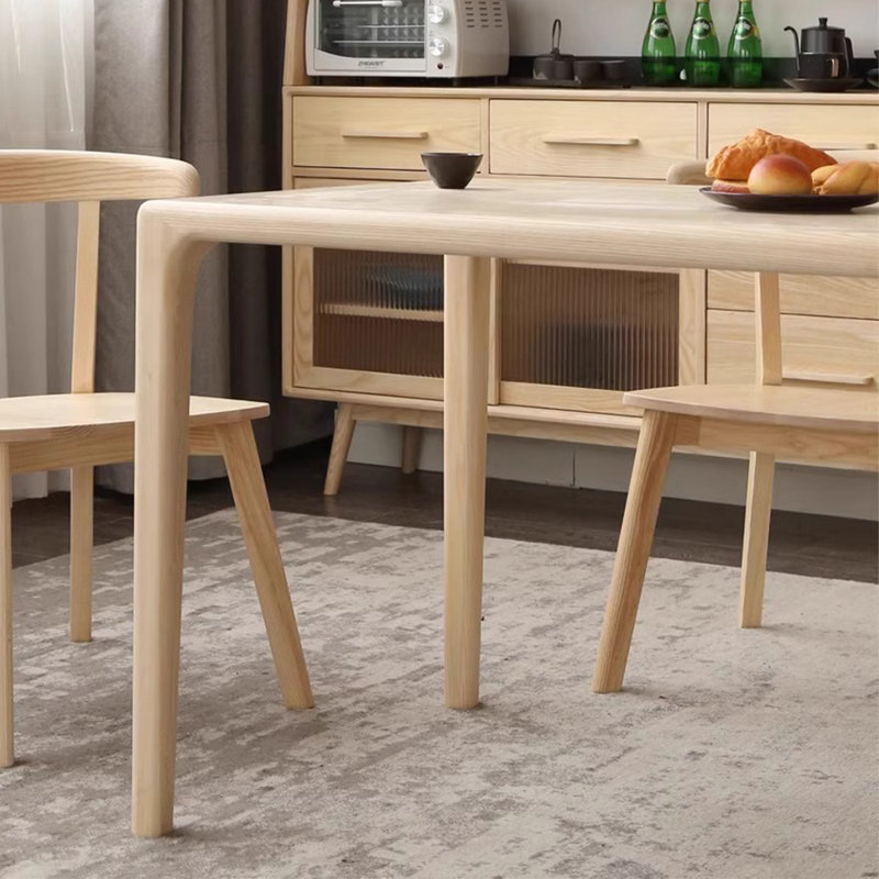 Japanese style solid wood rectangular dining table, 29.5"H x 62.9"L x 31.4"W