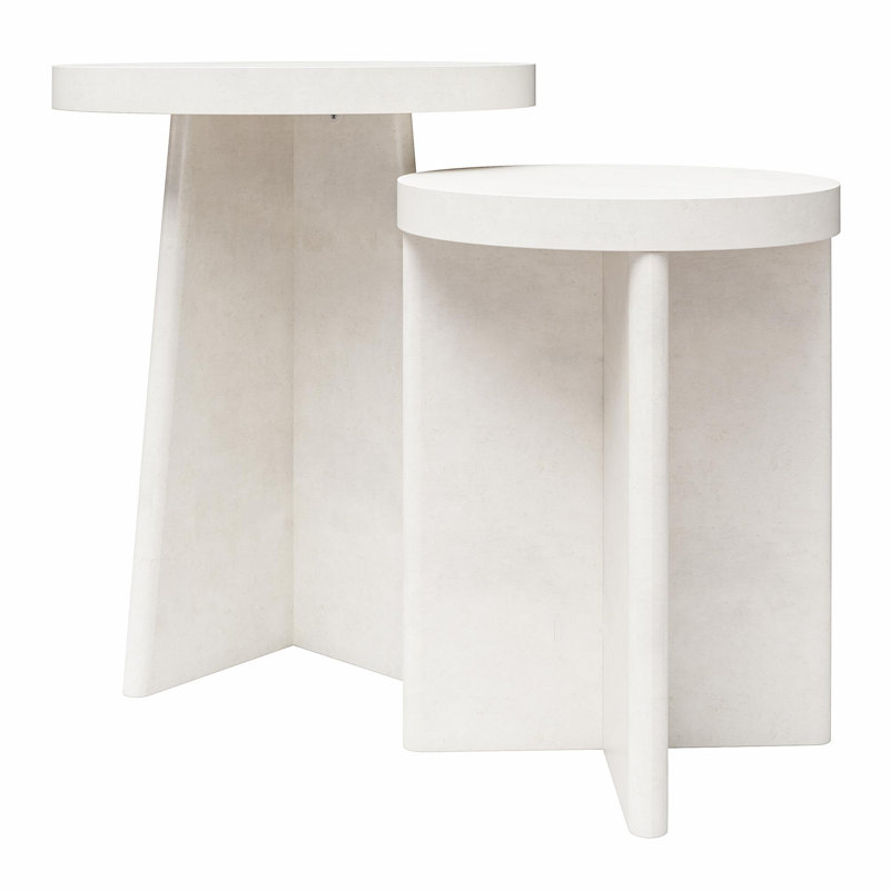 Tables de bout rondes minimalistes Plastera avec panneau de fibres à densité moyenne durable