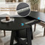 Colne Round Extendable Modern Kitchen Dining Table Set With 32.3"H Dining Chair-1210887643-1210887644-1210887646