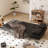 Futon Sofa Bed Convertible Folding Faux Leather Couch with 2 Cup Holders-637097281