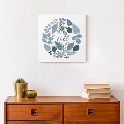 «Blues Fall Wreath», impression sur toile tendue