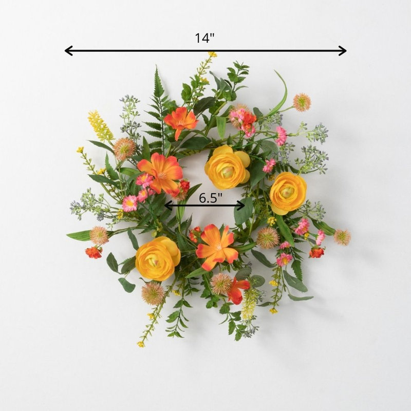 Mini couronne de floraison artificielle McPeak, 14"