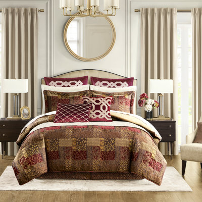 4 Piece Brown Queen Comforter - Dry Clean And Shams, Machine Washable , Classic Style Piece, , Elegant Colour Scheme