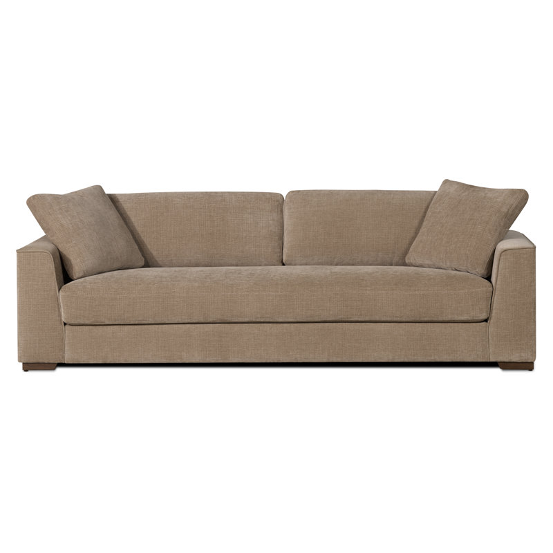 Capri 99" Modern Upholstered Fabric Sofa, Clove Brown