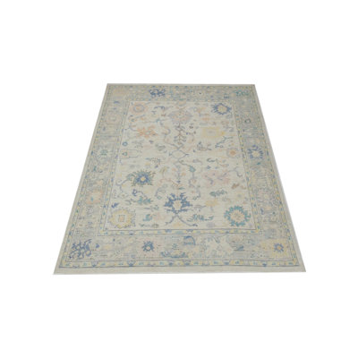Pacific Ushak Wool Weft 8x10 Lime / Multi Transitional Hand Knotted Rug