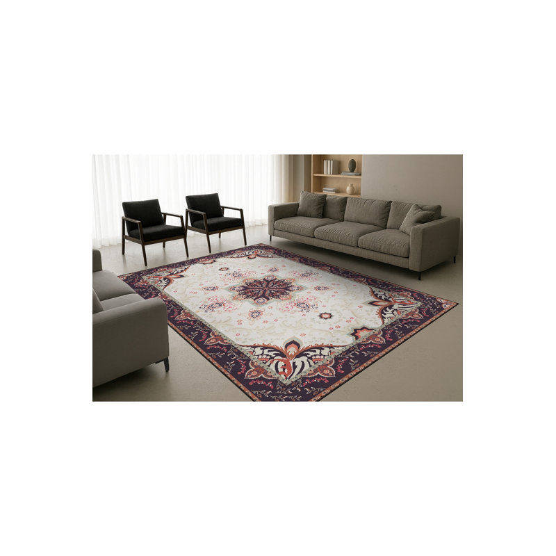 Tapis tissé crème Mosso, 4'11" x 7'7"