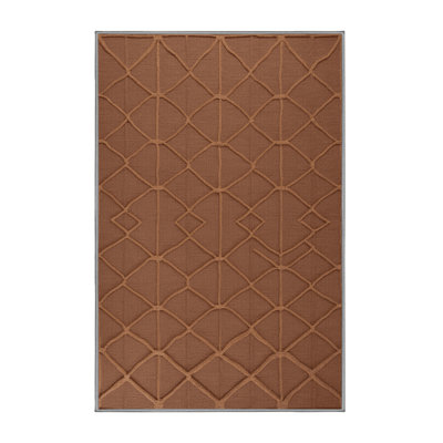 Machine Washable Trellis Brown Area Rug