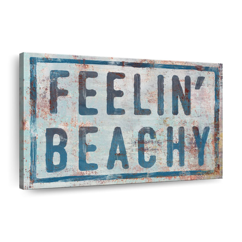 «Feelin 'Beachy Sign», reproduction sur toile tendue, H 8 po x l 12 po x P 1 po